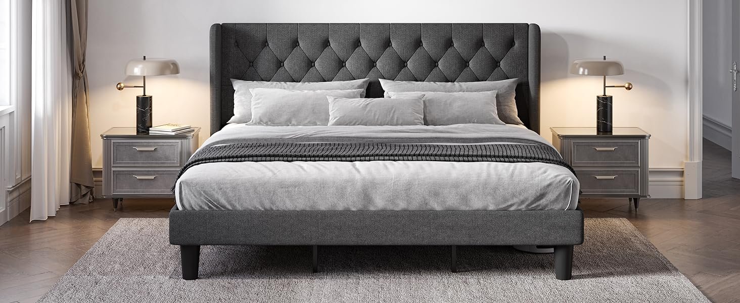 bed frame king size Dark Grey