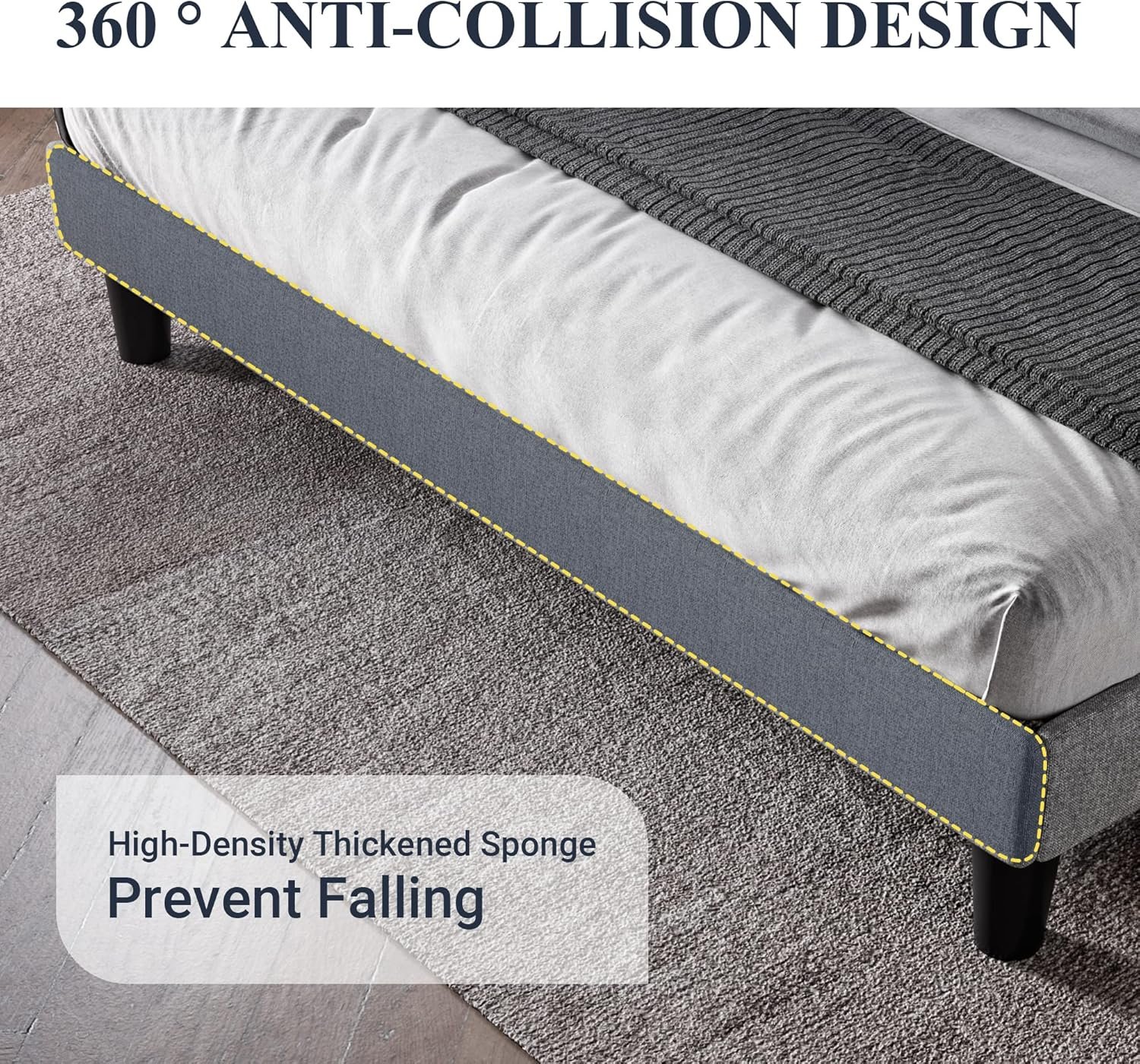 1729165759 888 Allewie Modern Queen Size Bed Frame with Button Tufted Wingback Headboard