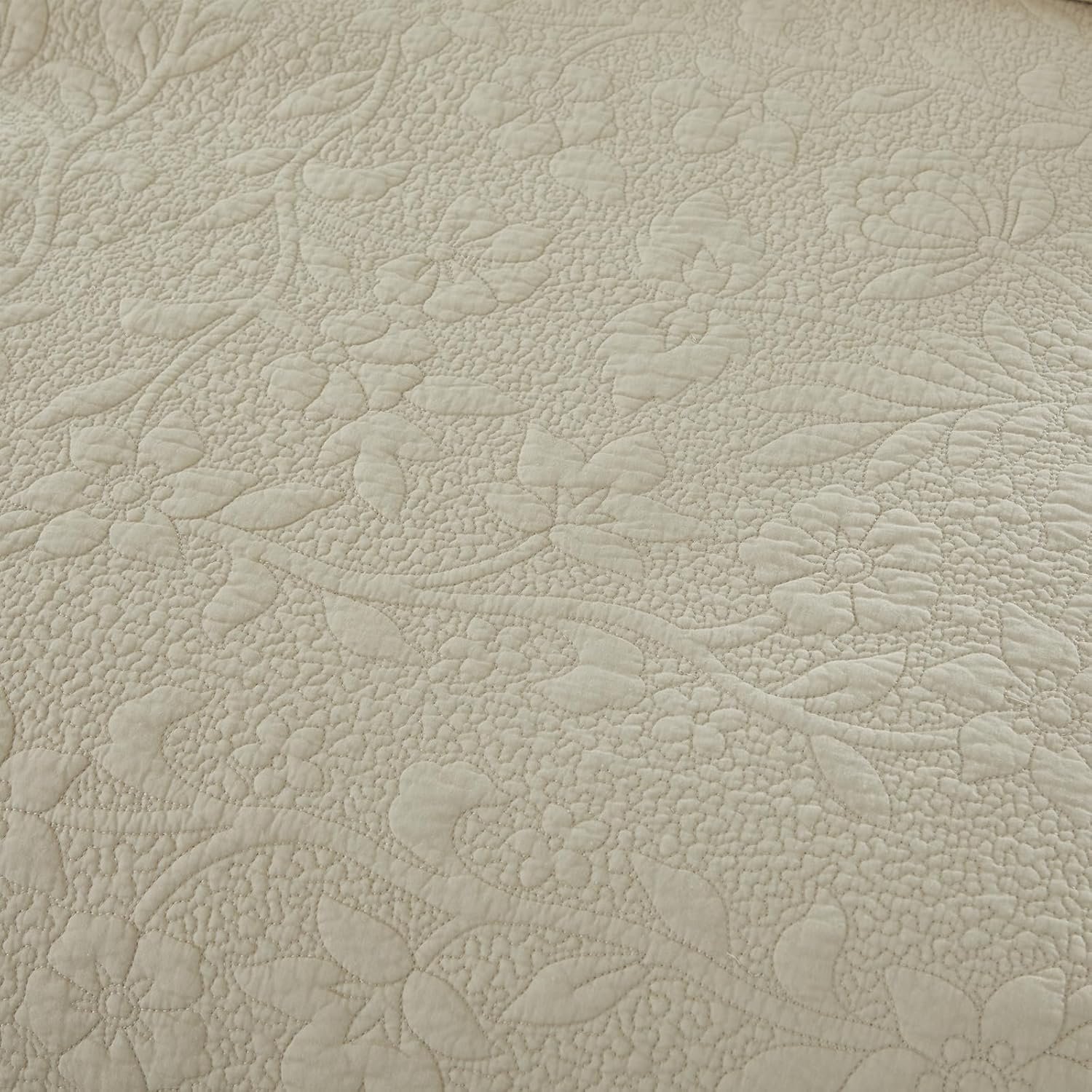 1729195262 238 Brandream King Size Cotton Quilt Set Beige Luxury Matelasse