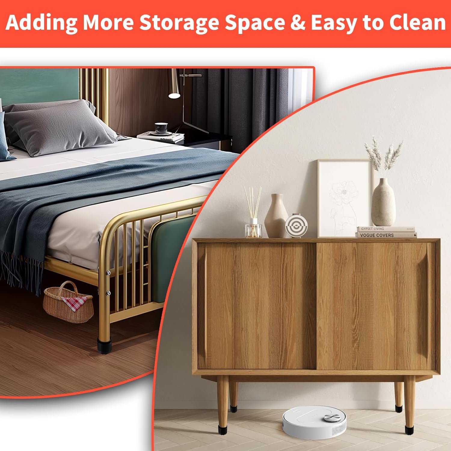 1729210053 704 2 Inch Round Bed Risers with Non Slip Suction Cups Heavy