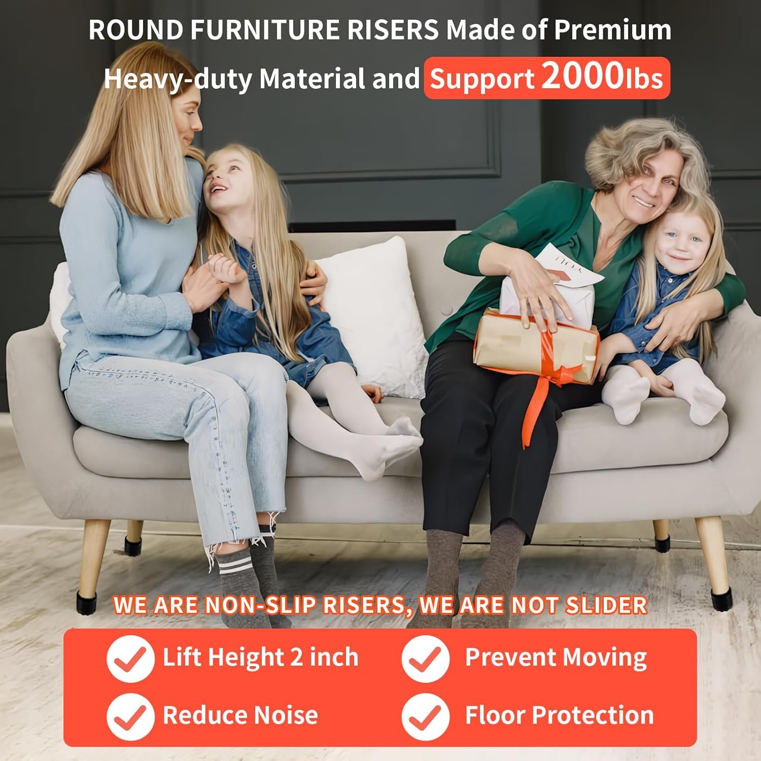 1729210053 804 2 Inch Round Bed Risers with Non Slip Suction Cups Heavy