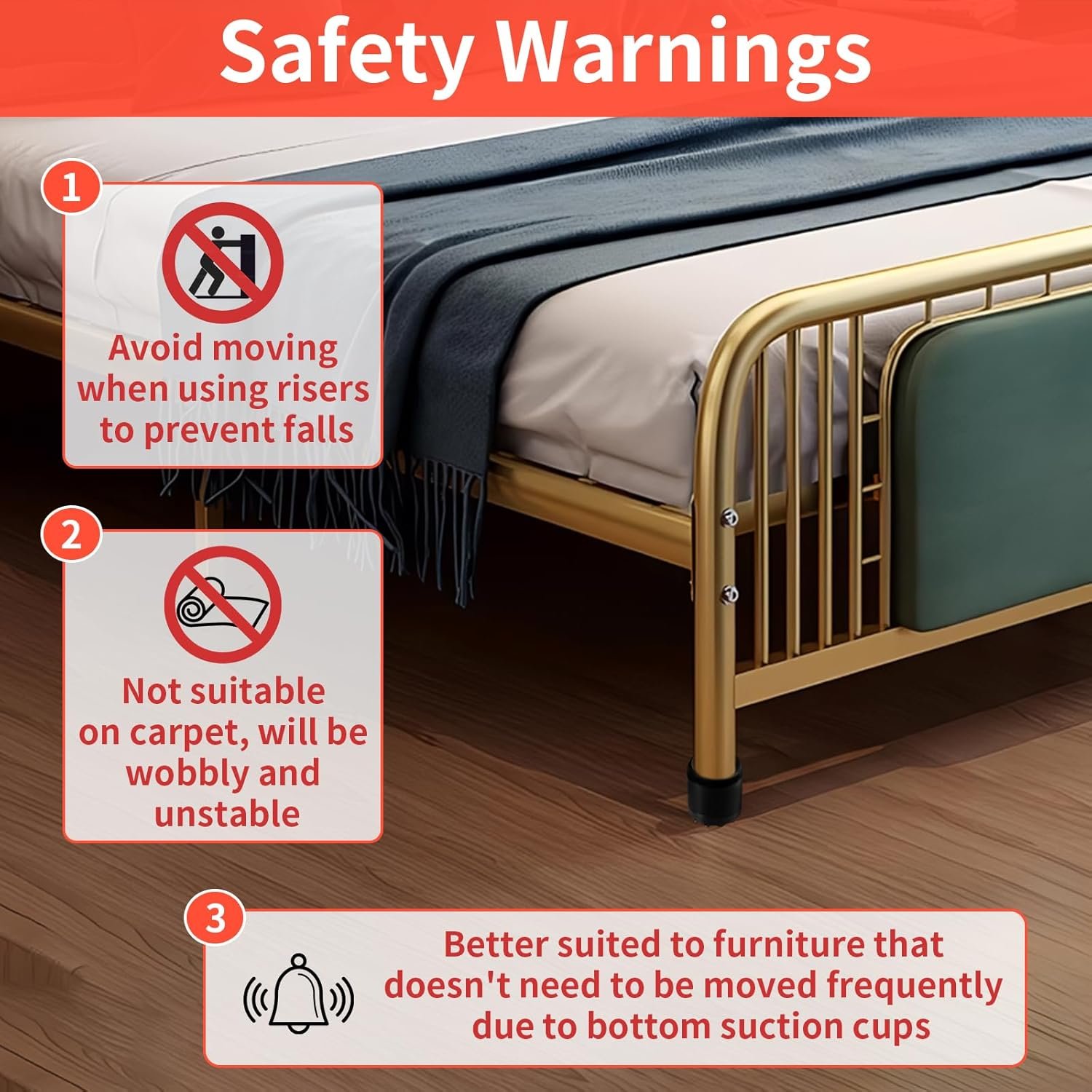 1729210054 915 2 Inch Round Bed Risers with Non Slip Suction Cups Heavy