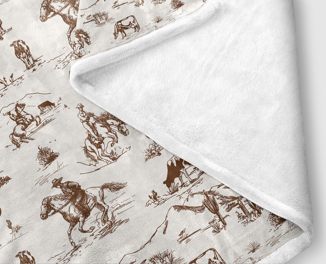 Western Cowboy Throw Blanket: Cozy Fleece Flannel Decor Featuring Wild West Horses, Desert Cacti, and Farmhouse American West Themes for Your Bedroom and Living Room 6 1729217282 271 Western Cowboy Throw Blanket Cozy Fleece Flannel Decor Featuring Wild