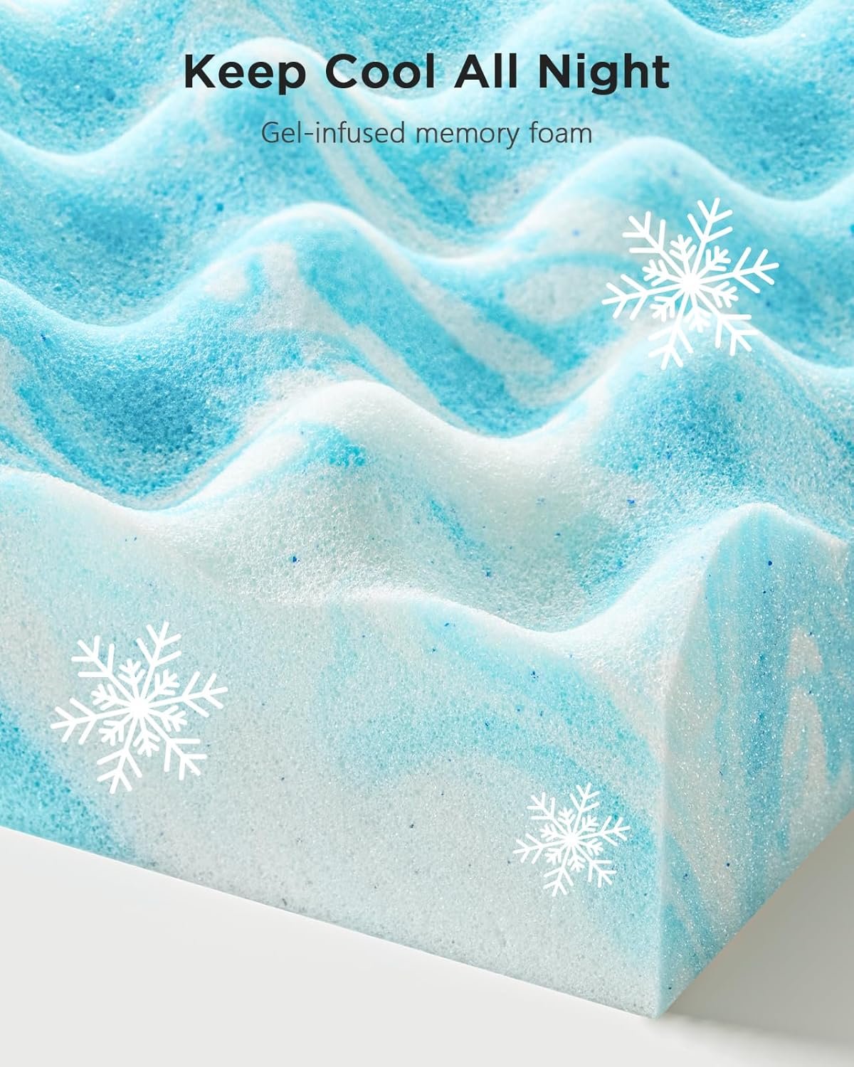 1729277824 262 PERLECARE 3 Inch Queen Memory Foam Mattress Topper Gel Infused Ventilated