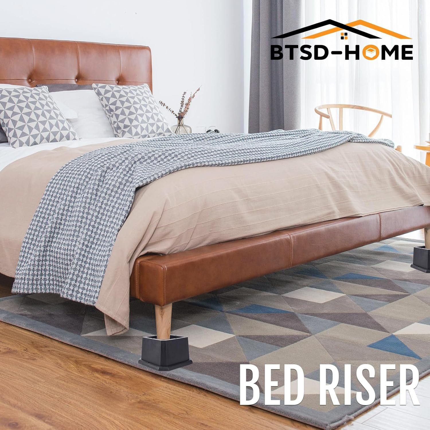 1729285149 934 BTSD Home 2 Inch Adjustable Heavy Duty Furniture Risers Bed Table Desk