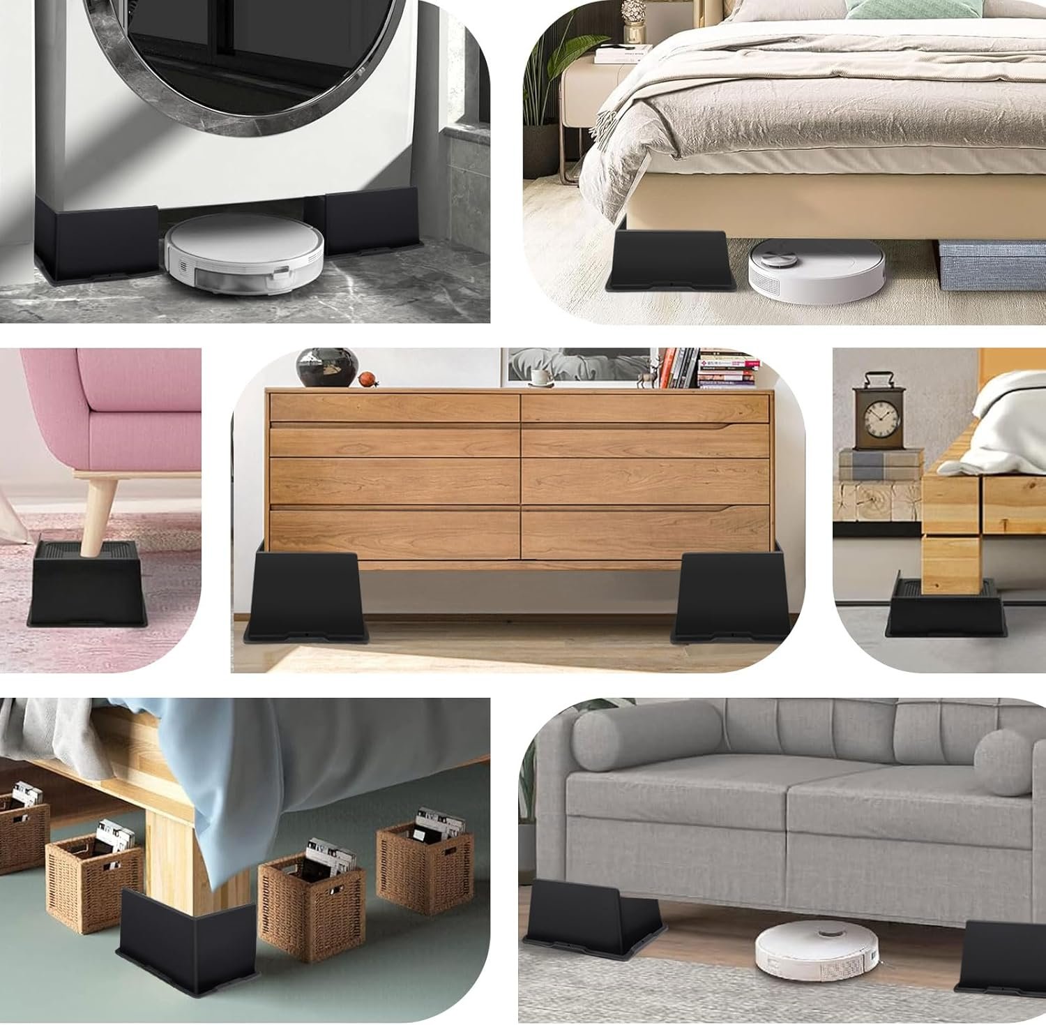 1729314462 636 Heavy Duty 2 Inch Bed Risers – Oversized Furniture Elevators for Sofa