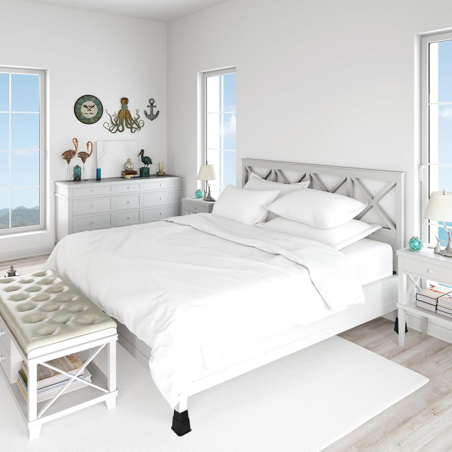 1729329080 631 HOLDN STORAGE Adjustable Bed and Furniture Risers Stackable Bed
