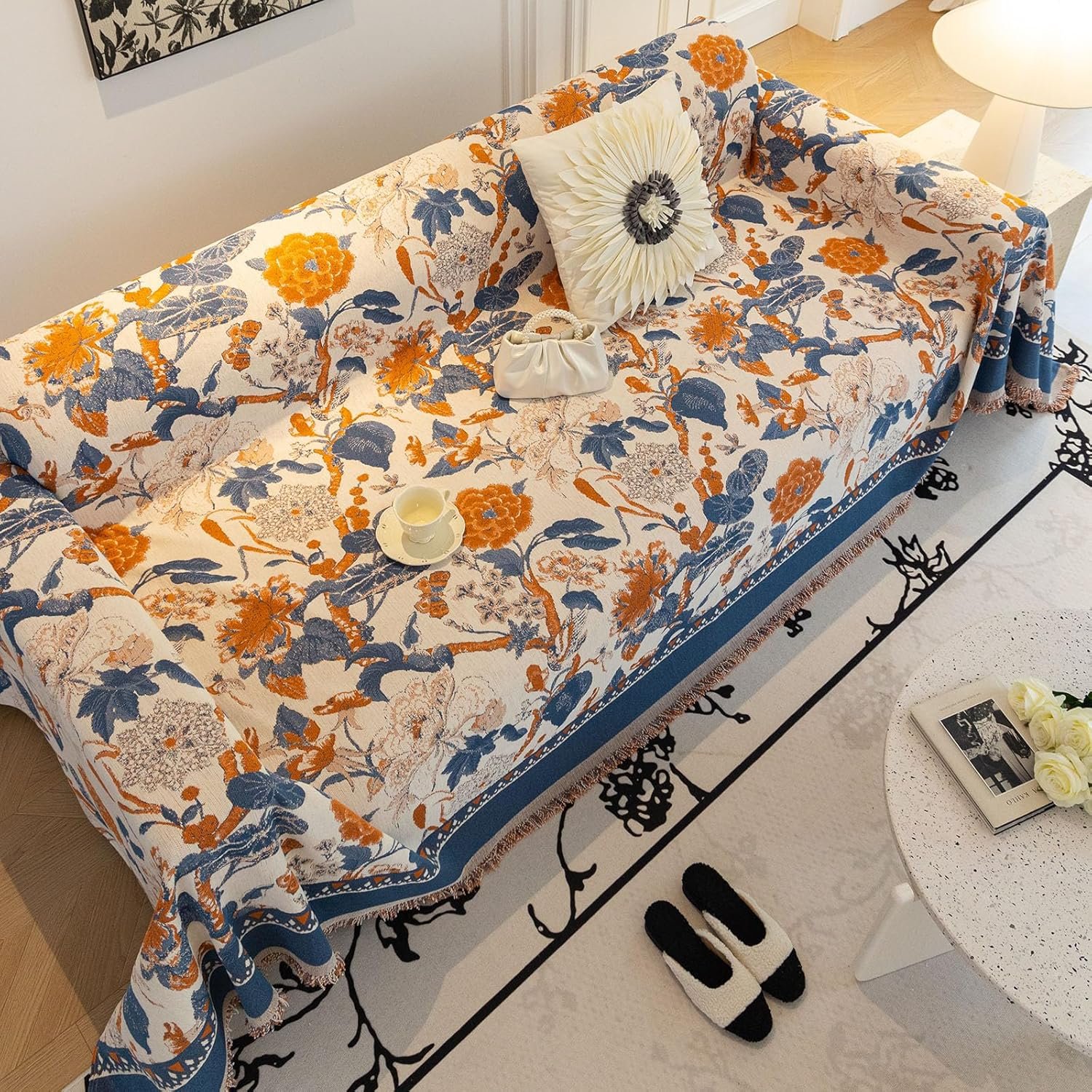 1729368218 67 DREAMINGO Farmhouse Sofa Covers for 3 Seat Couches French Jacquard