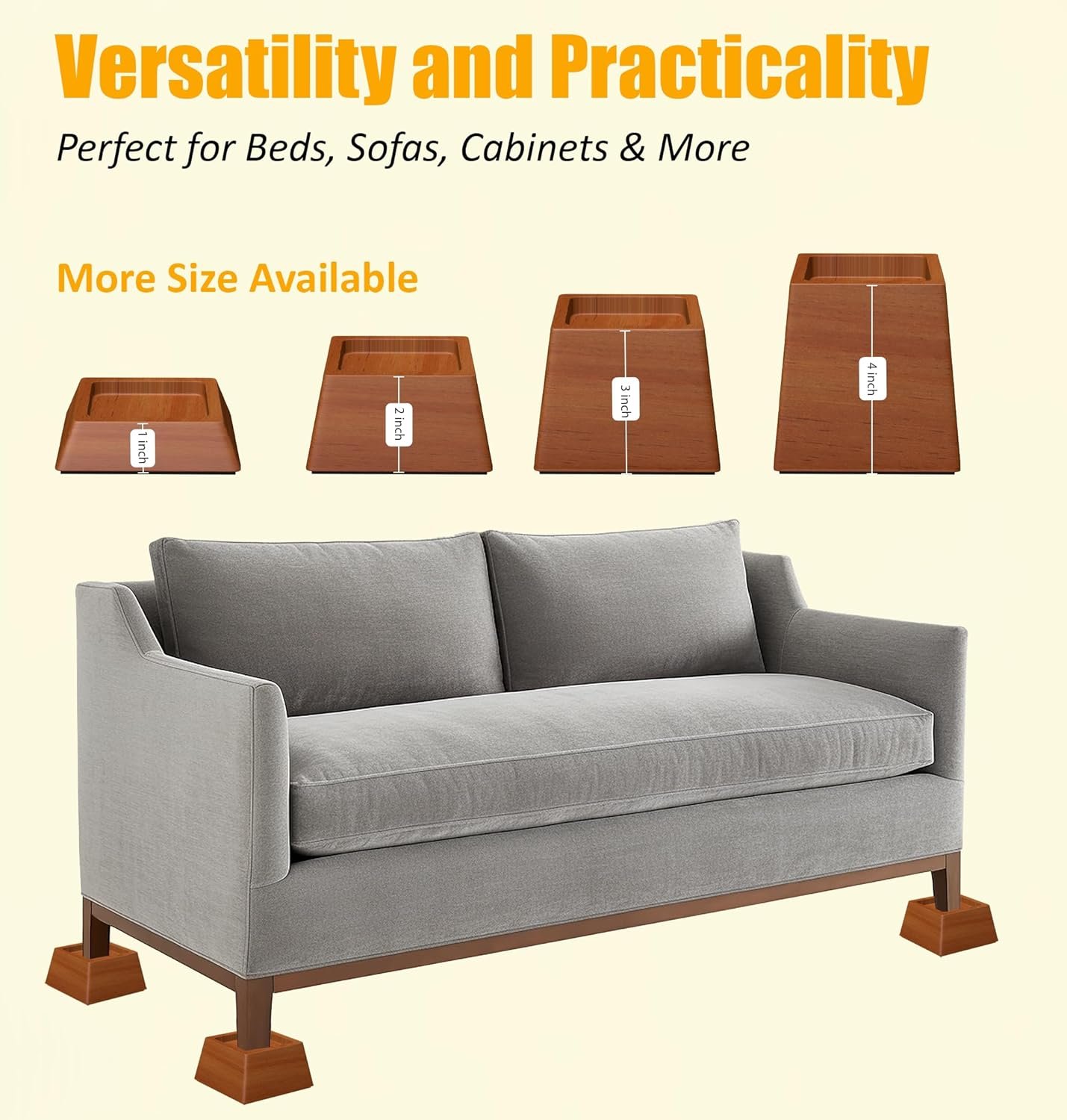 1729382897 351 Premium 2 Inch Heavy Duty Pine Wood Furniture Risers – Supports Up
