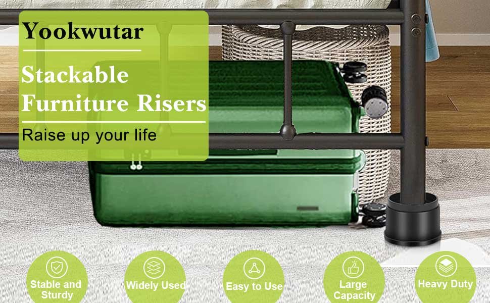 Yookwutar Stackable Furniture Risers Raise up your life Widely Used Large Capacity Sturdy