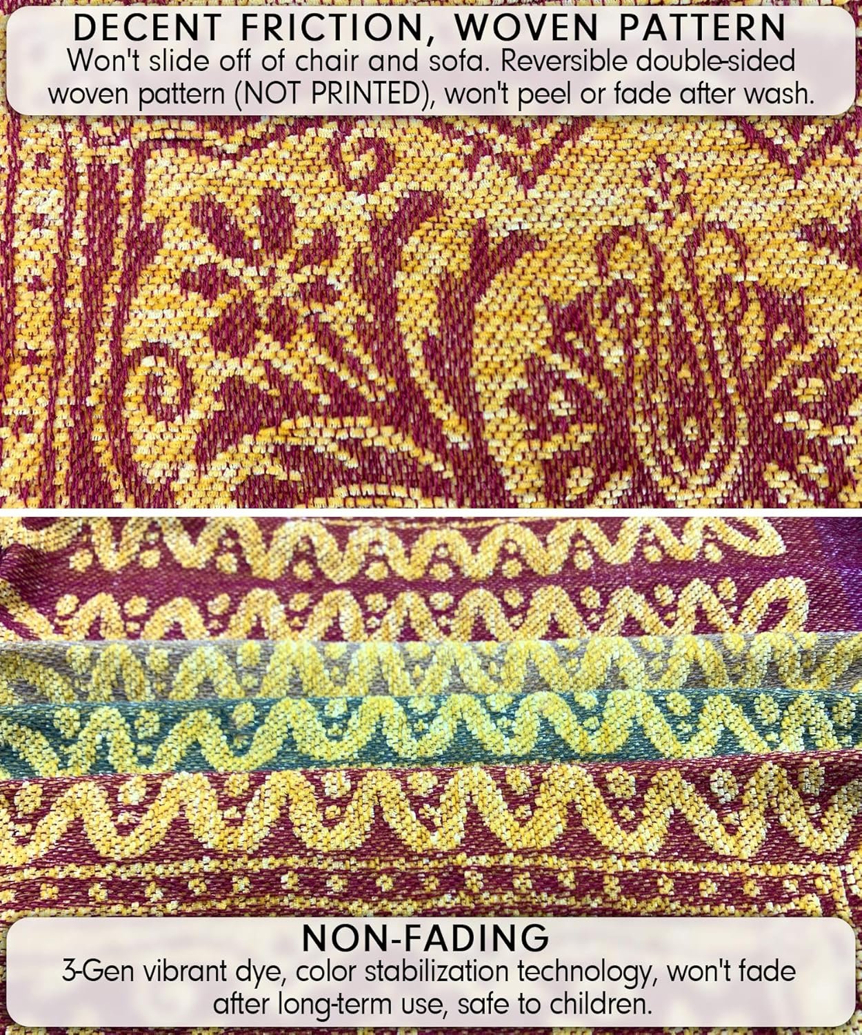 MayNest Reversible Bohemian Tribal Throw Blanket - Colorful Red and Blue Chenille Jacquard Fabric for Couch, Sofa, Recliner, and Loveseat (Oversized, 75x60) 7 1729397470 305 MayNest Reversible Bohemian Tribal Throw Blanket Colorful Red and