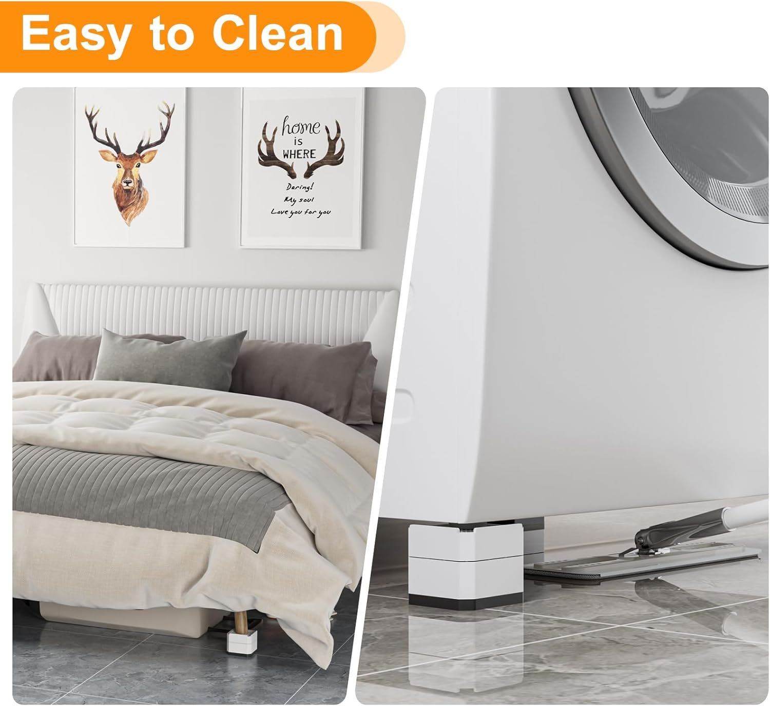 1729464518 876 SEISSO Adjustable Heavy Duty Bed Risers Stackable Furniture Risers