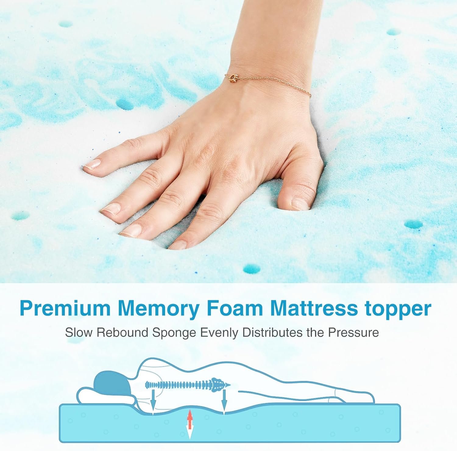 1729479496 118 Cooling Gel Memory Foam Mattress Topper Full Size 3 Inch