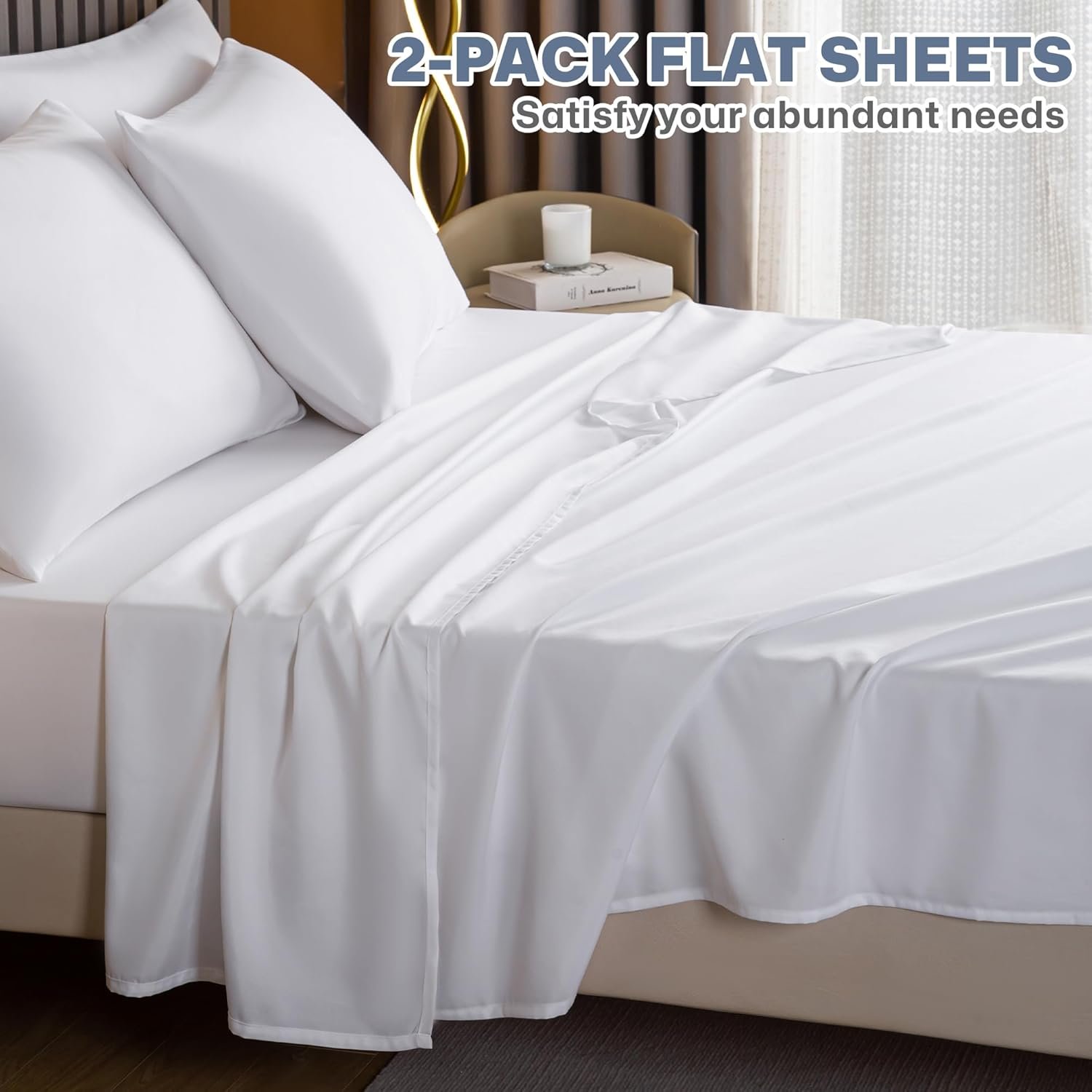 1729487209 82 Queen Size Flat Sheet Set 2 Pack Hotel Quality Brushed