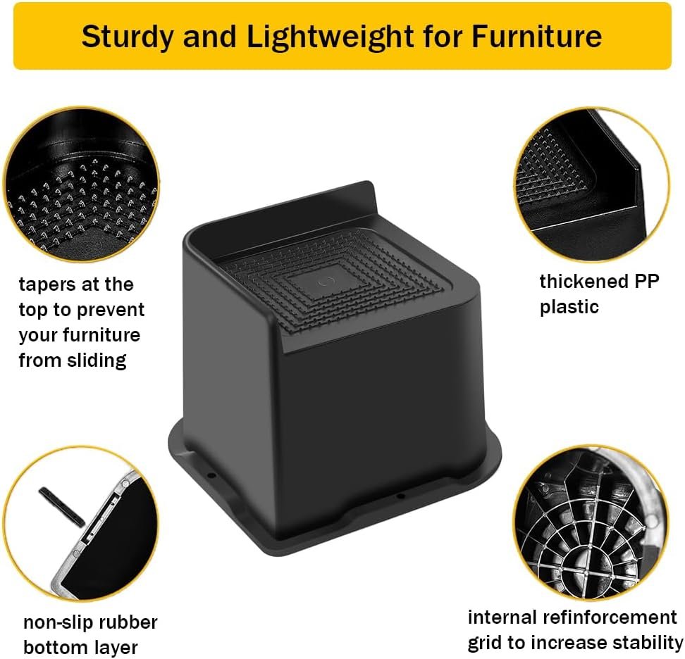 1729561728 73 Heavy Duty Bed Risers 1 2 3 and 4 Oversized