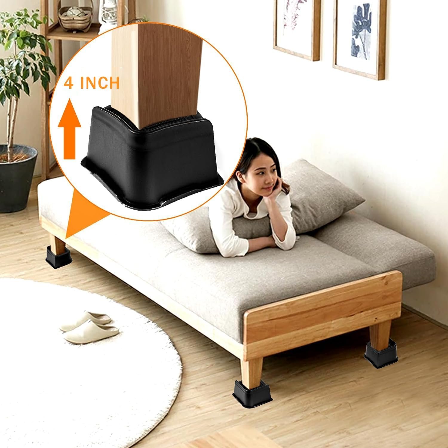 1729561728 760 Heavy Duty Bed Risers 1 2 3 and 4 Oversized