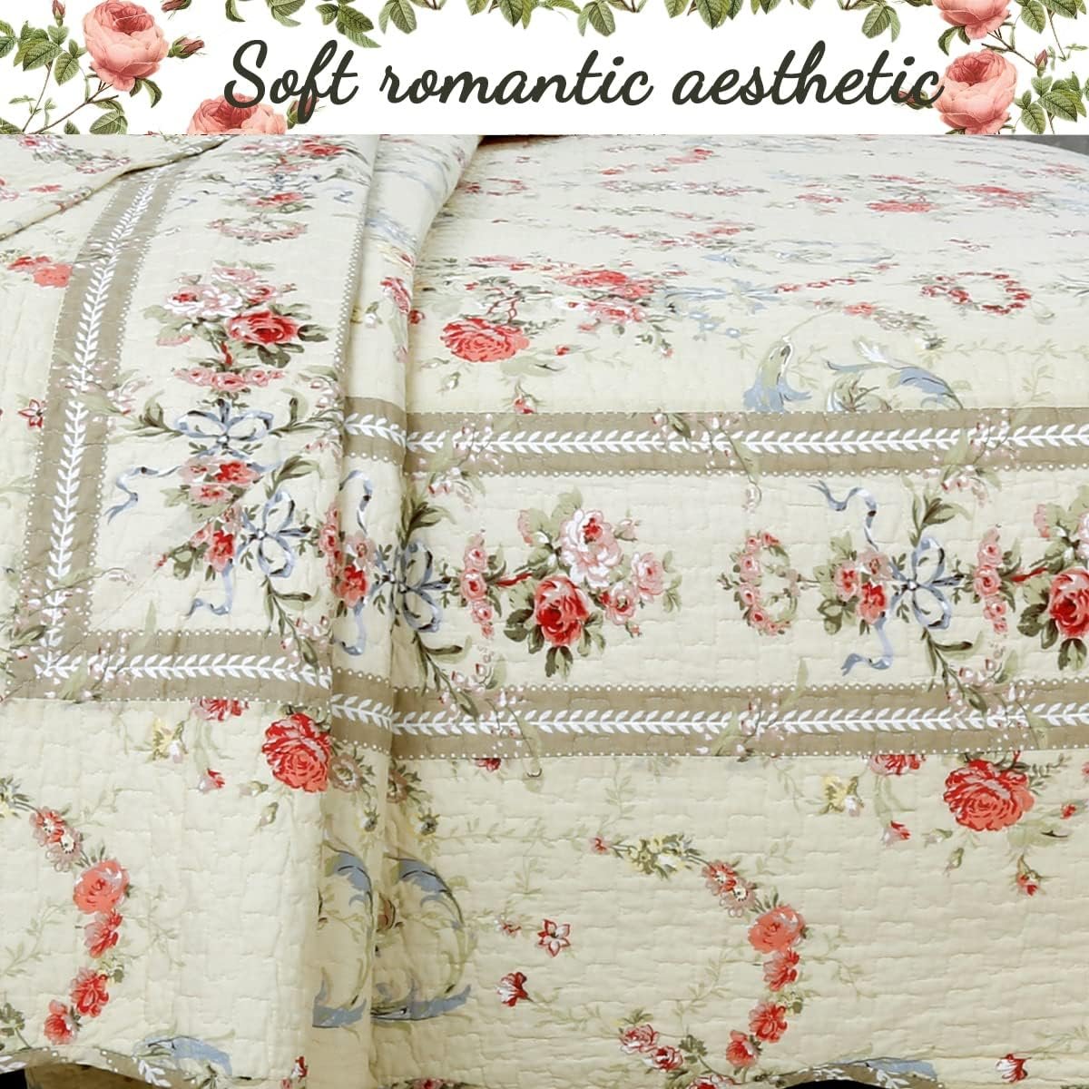 1729583398 587 Cozy Line Home Fashions Khaki Cream and Yellow Floral Blooming
