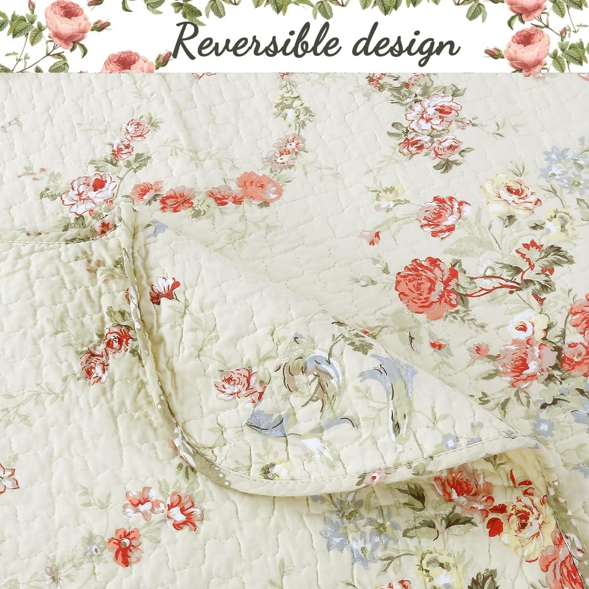 1729583399 742 Cozy Line Home Fashions Khaki Cream and Yellow Floral Blooming