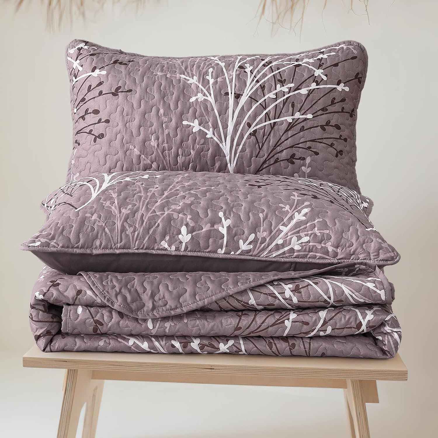 1729606198 376 DJY King Size Quilt Set Pink and Purple Botanical