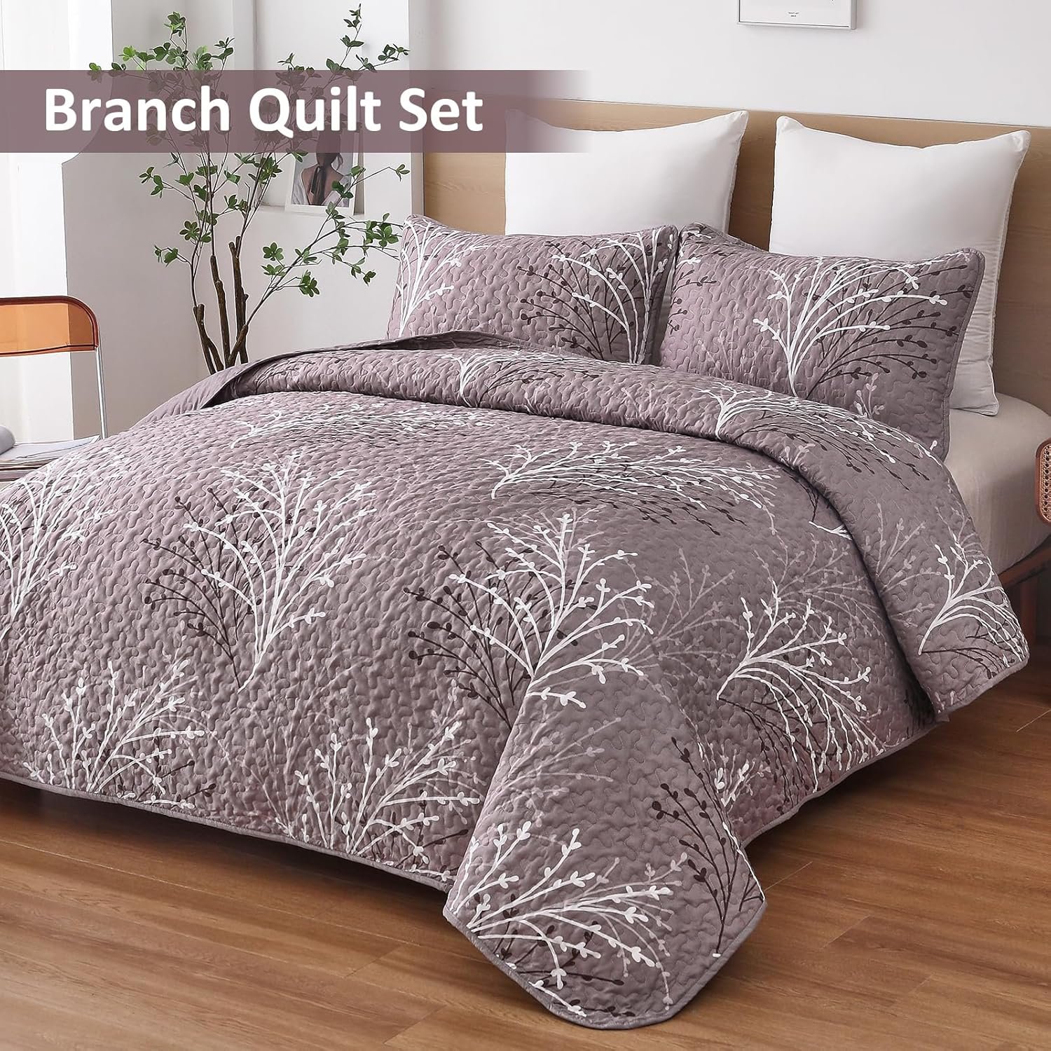 1729606198 500 DJY King Size Quilt Set Pink and Purple Botanical