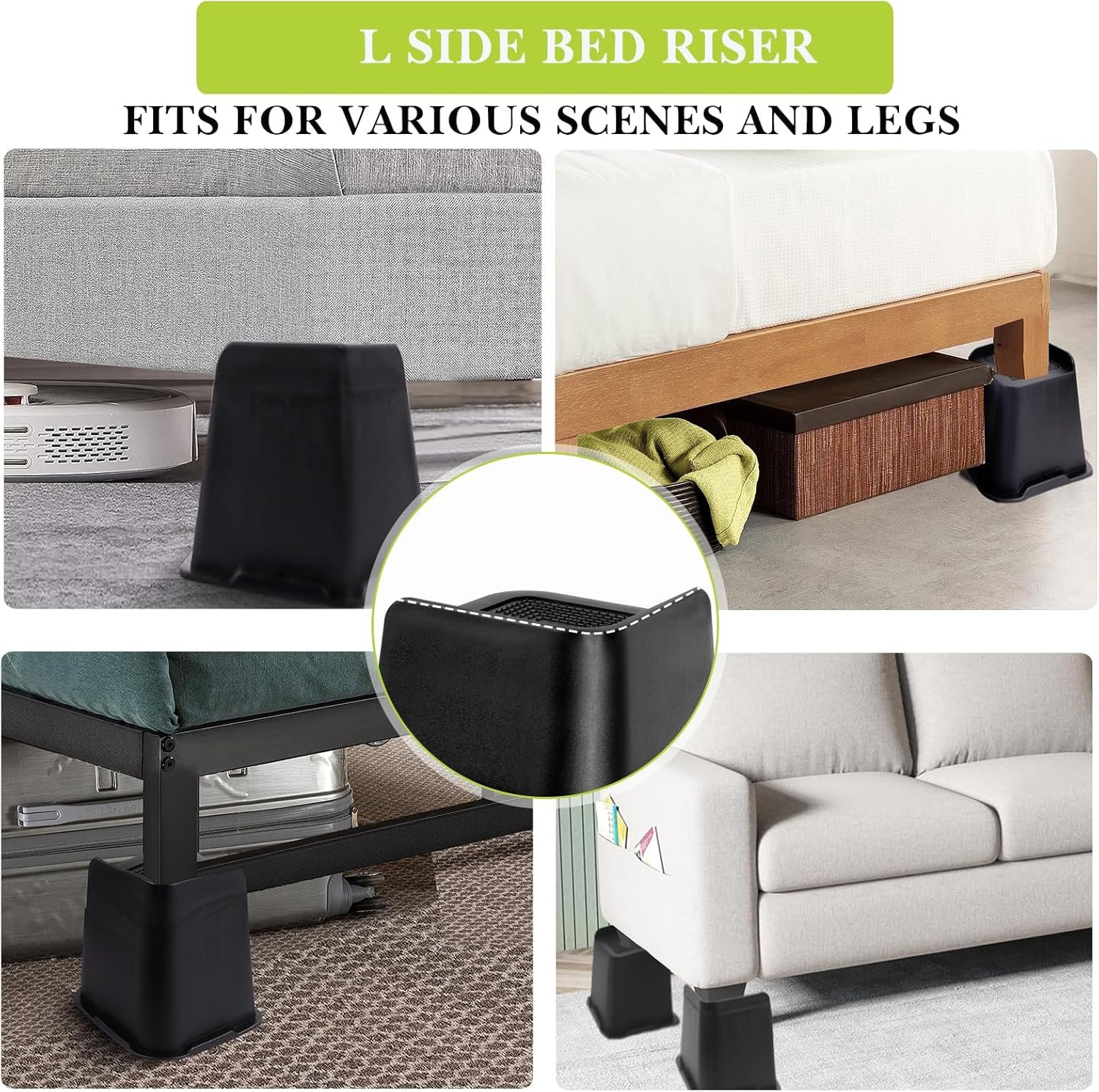 1729628555 864 Heavy Duty Bed Risers – 1 to 8 Inch Height Options