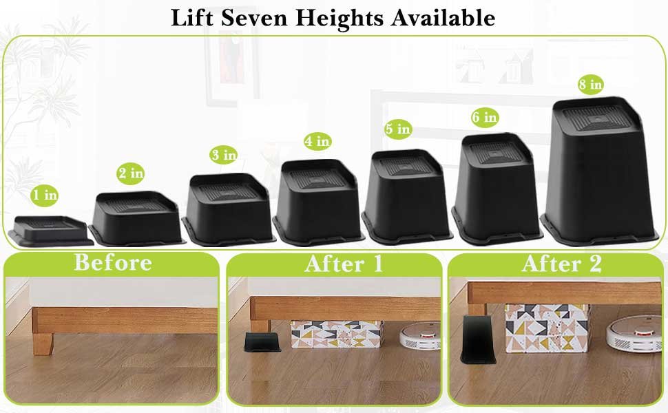 Lift Six Heights Available 1in 2in 3in 4in 5 in 6in 8in