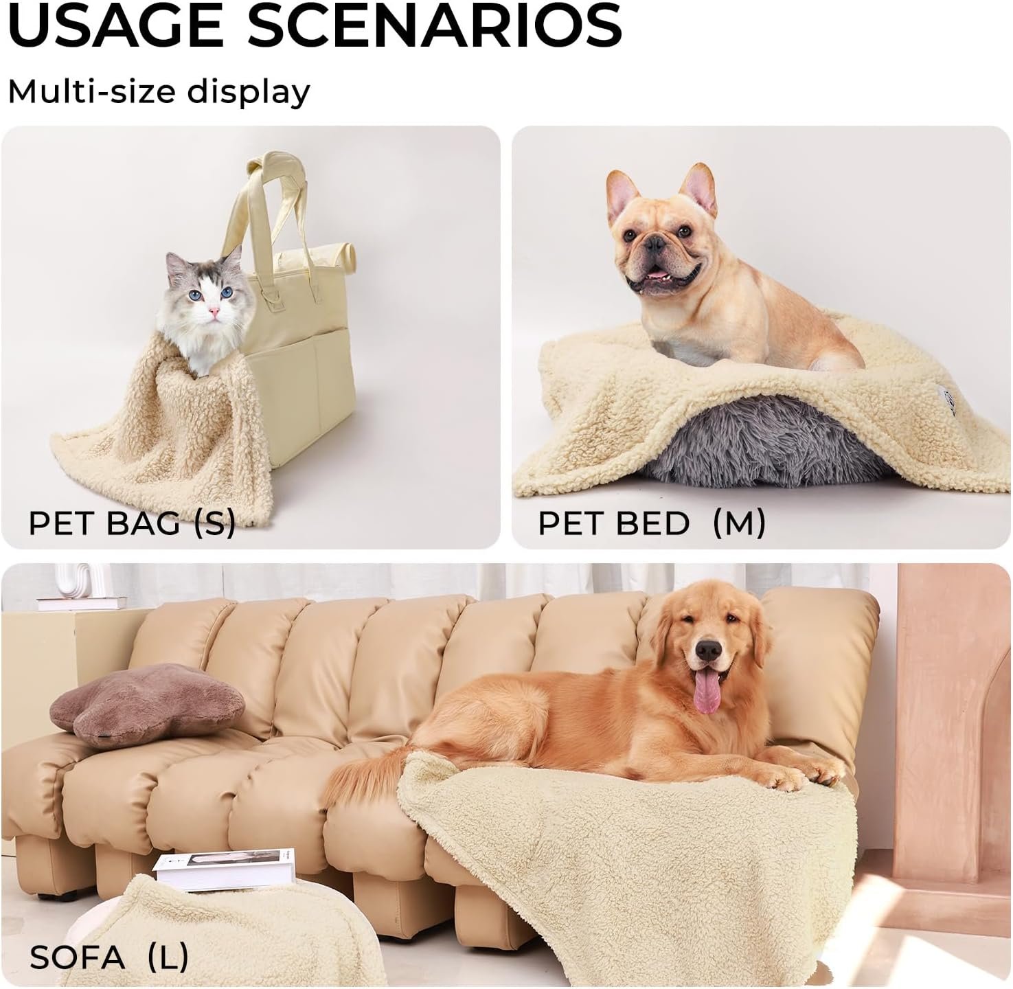 1729784455 843 1 Pack of 3 Fluffy Premium Fleece Calming Blankets for