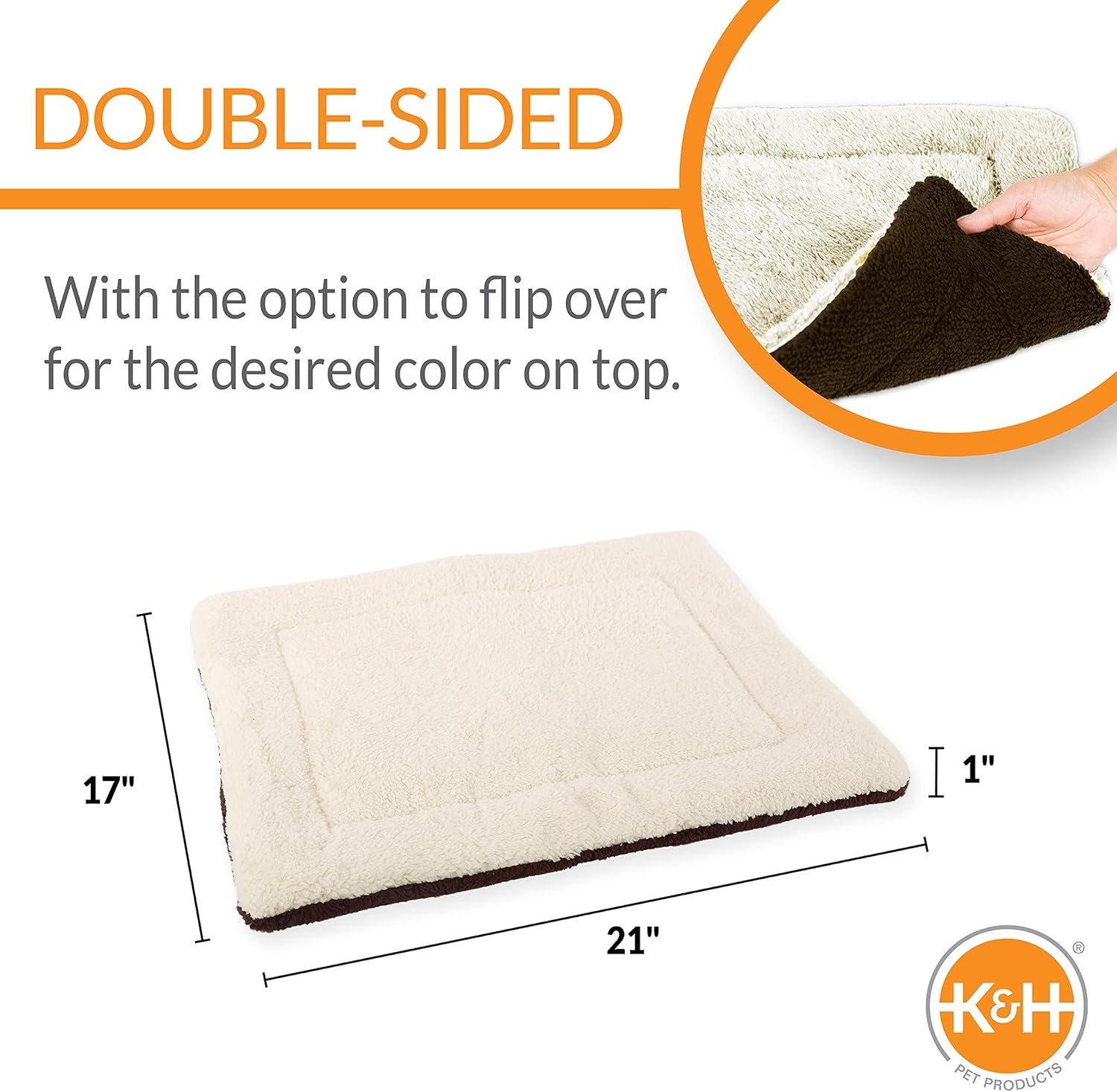 K&H PET PRODUCTS Self-Warming Cat Bed Pad – Thermal Heating Mat for Indoor and Feral Cats & Dogs, Oatmeal/Chocolate, 21 x 17 Inches 3 1729806113 92 KH PET PRODUCTS Self Warming Cat Bed Pad – Thermal Heating
