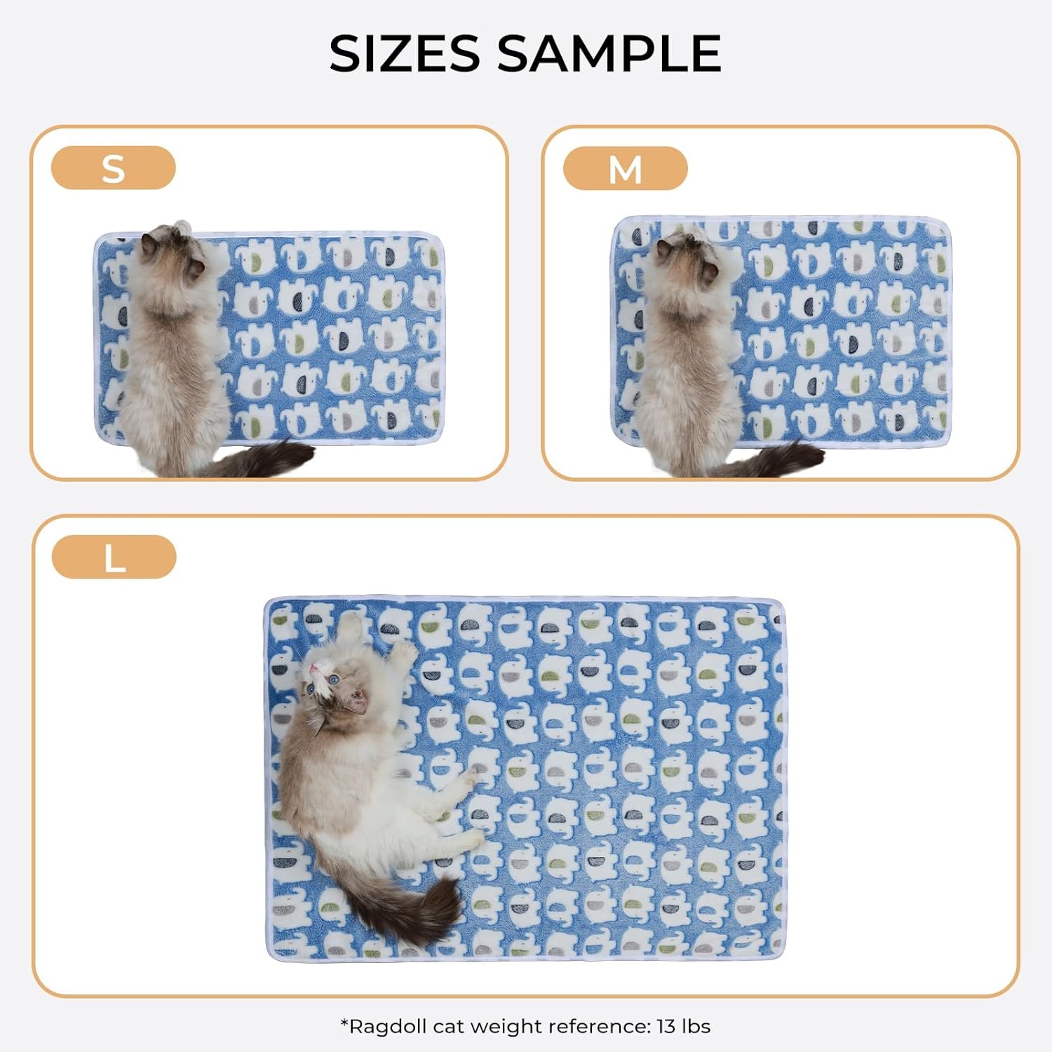 1729828124 122 3 Pack Super Soft Fluffy Pet Blankets with Cute Elephant Pattern