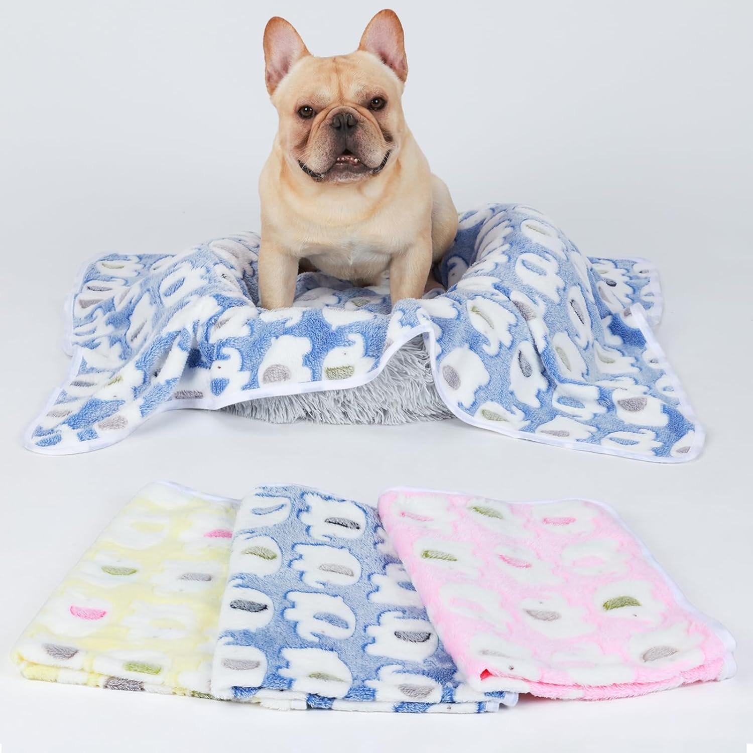 1729828124 270 3 Pack Super Soft Fluffy Pet Blankets with Cute Elephant Pattern