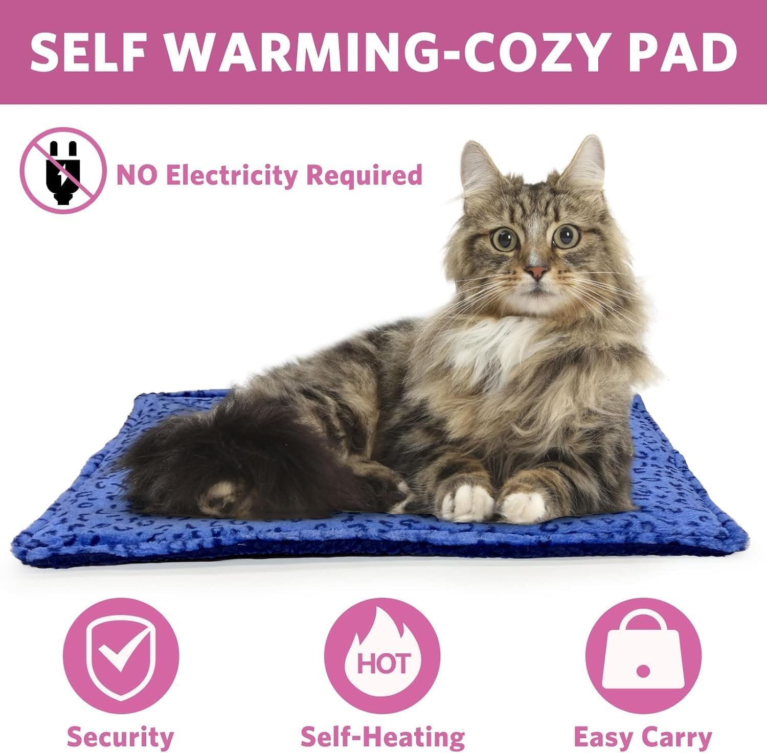 1729921463 373 MARUNDA Self Heating Cat Bed Ultra Soft Dog Crate Blanket and Thermal