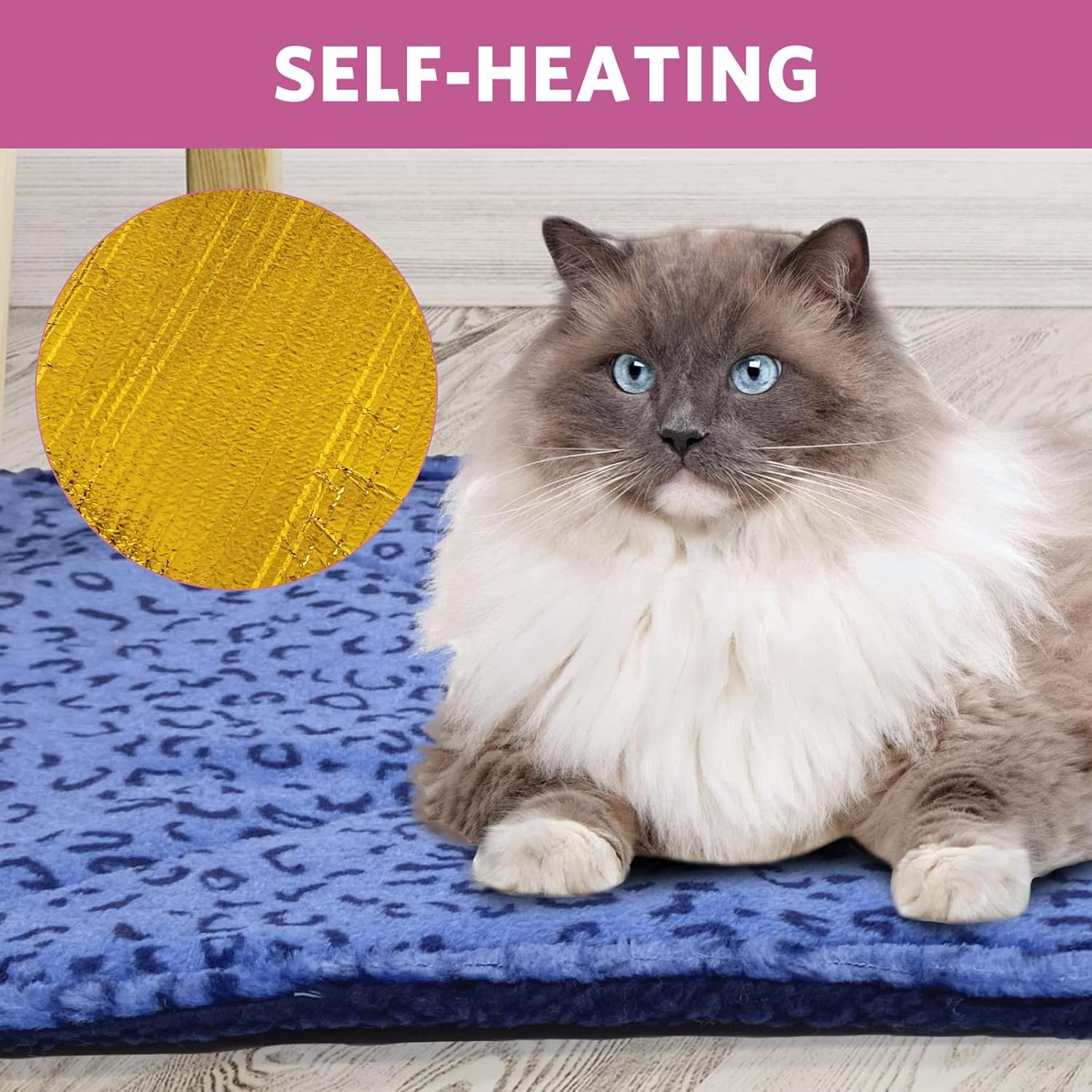1729921463 675 MARUNDA Self Heating Cat Bed Ultra Soft Dog Crate Blanket and Thermal