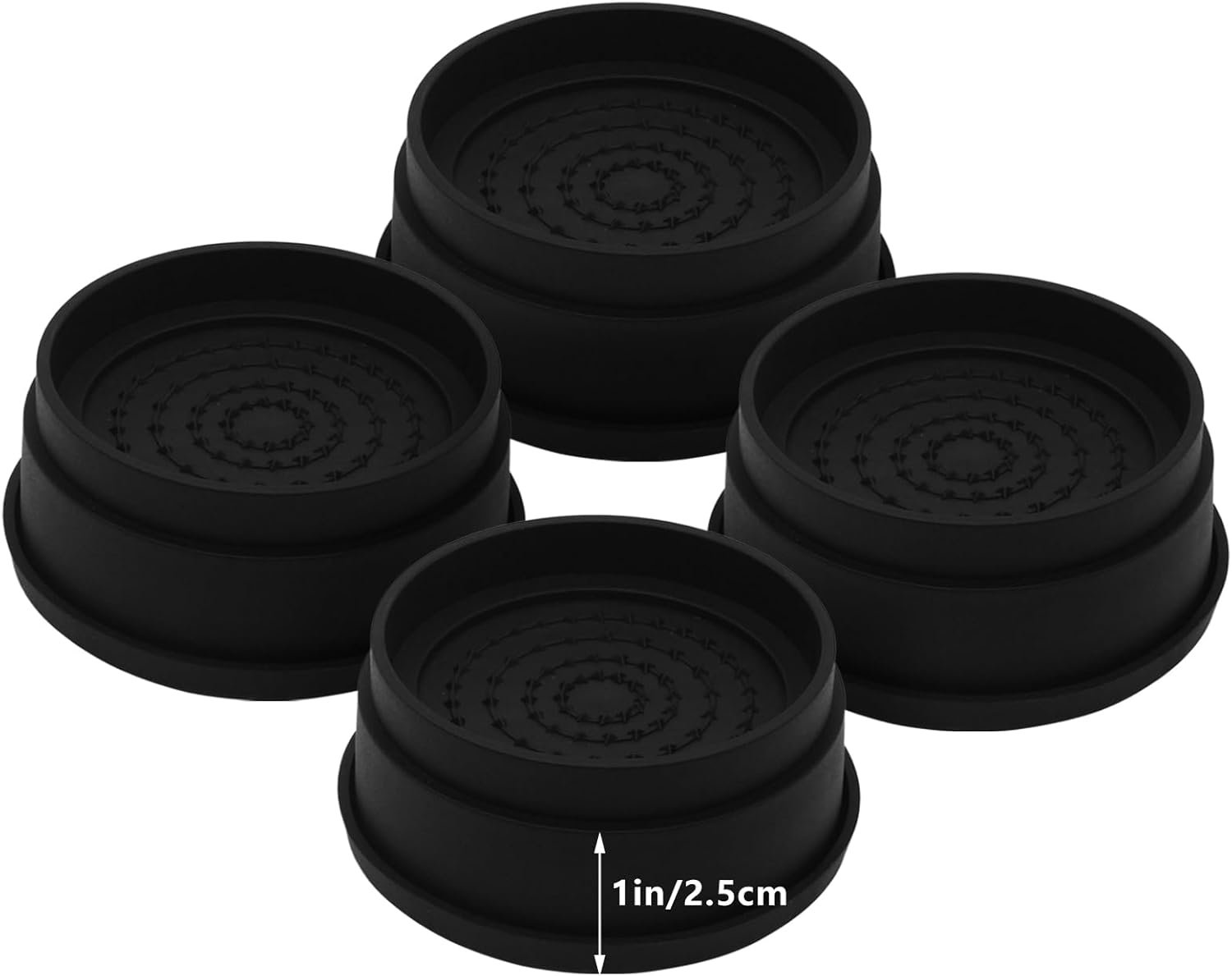 4 Piece Furniture Risers 1 Inch Black Bed Lifters Heavy Duty