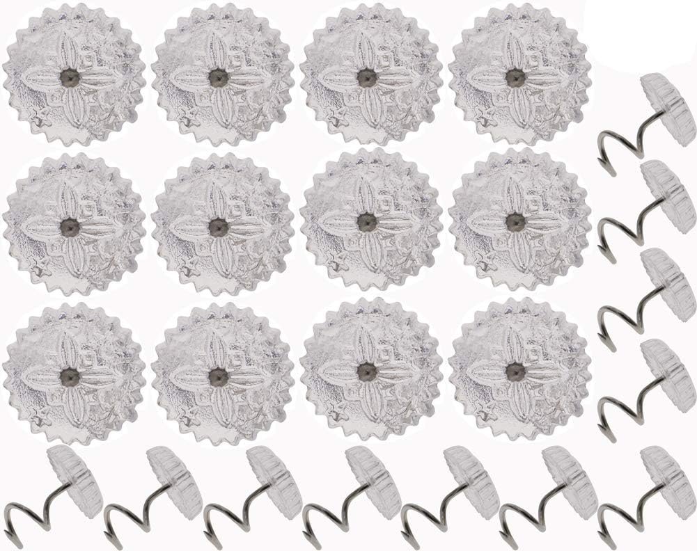 50 Pack of Mini Skater Clear Head Screw Nail Twist Pins for Upholstery - Ideal for Slipcovers, Chairs, Couches, Furniture, Car Covers, Bedskirts, and Sofa Sets (0.6 inch) 1 50 Pack of Mini Skater Clear Head Screw Nail Twist