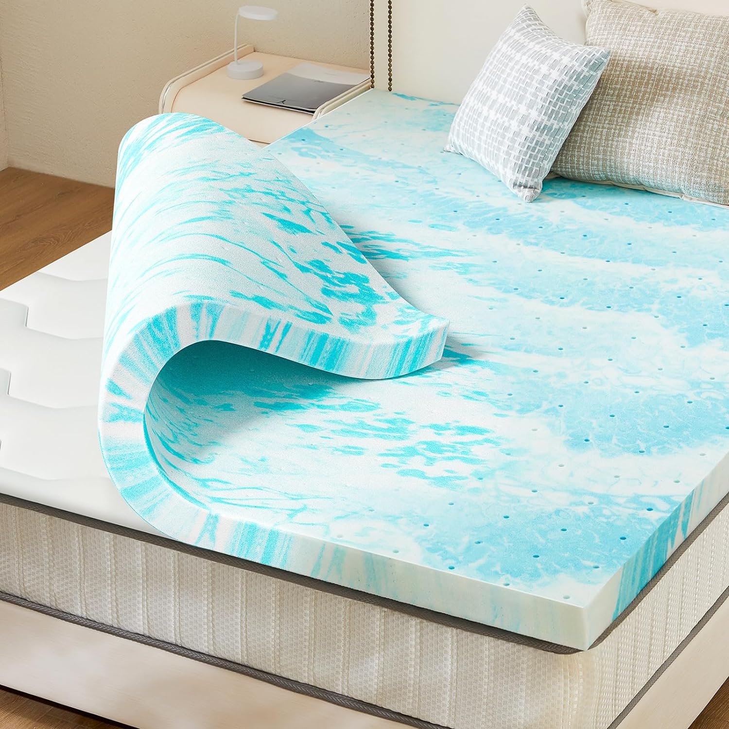 Cooling Gel Memory Foam Mattress Topper Full Size 3 Inch