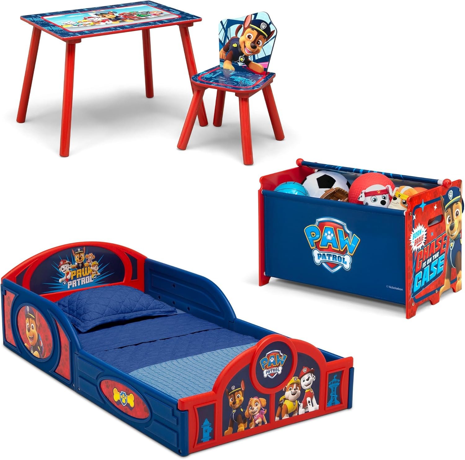 Delta Children PAW Patrol 4 Piece Toddler Room in a Box Set – Features