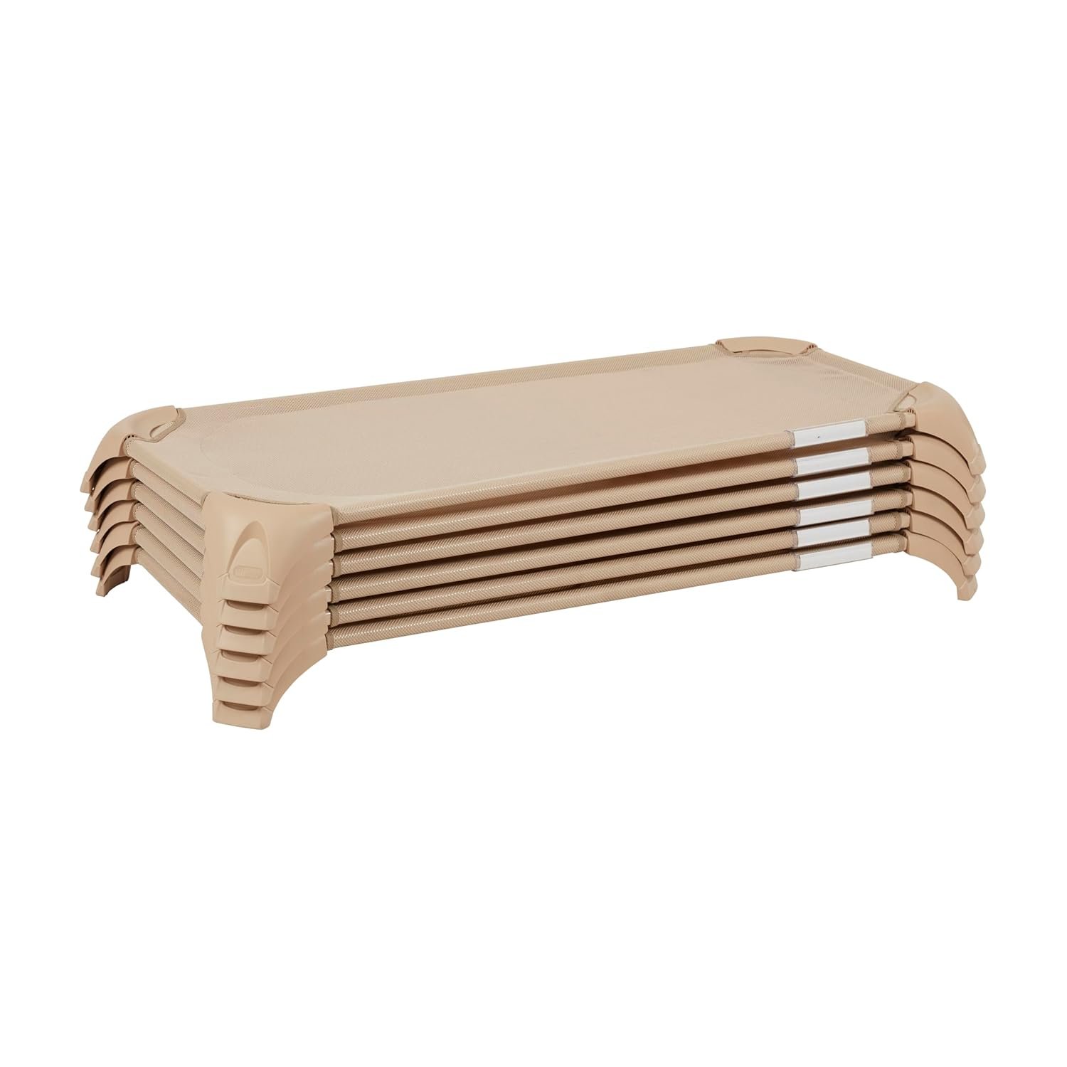 ECR4Kids Stackable Cozy Cots with Storage for Classrooms Sand