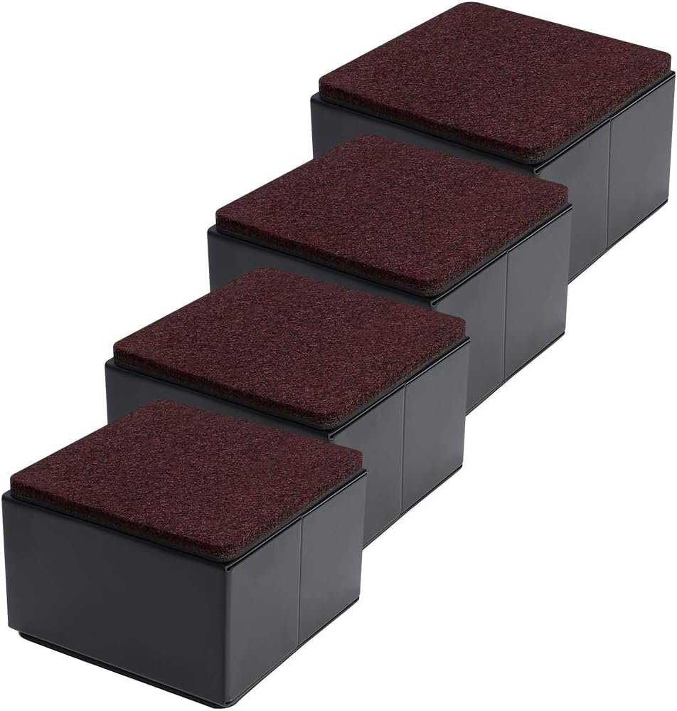 Ezprotekt 2 Inch Heavy Duty Bed and Furniture Risers Square Risers