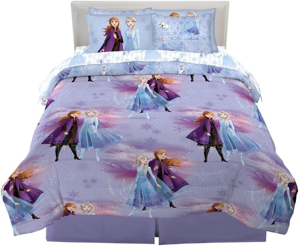 Franco Disney Frozen 2 Kids Bedding Set - Super Soft 7-Piece Queen Comforter and Sheet Set with Sham (Official Licensed Product) 1 Franco Disney Frozen 2 Kids Bedding Set Super Soft