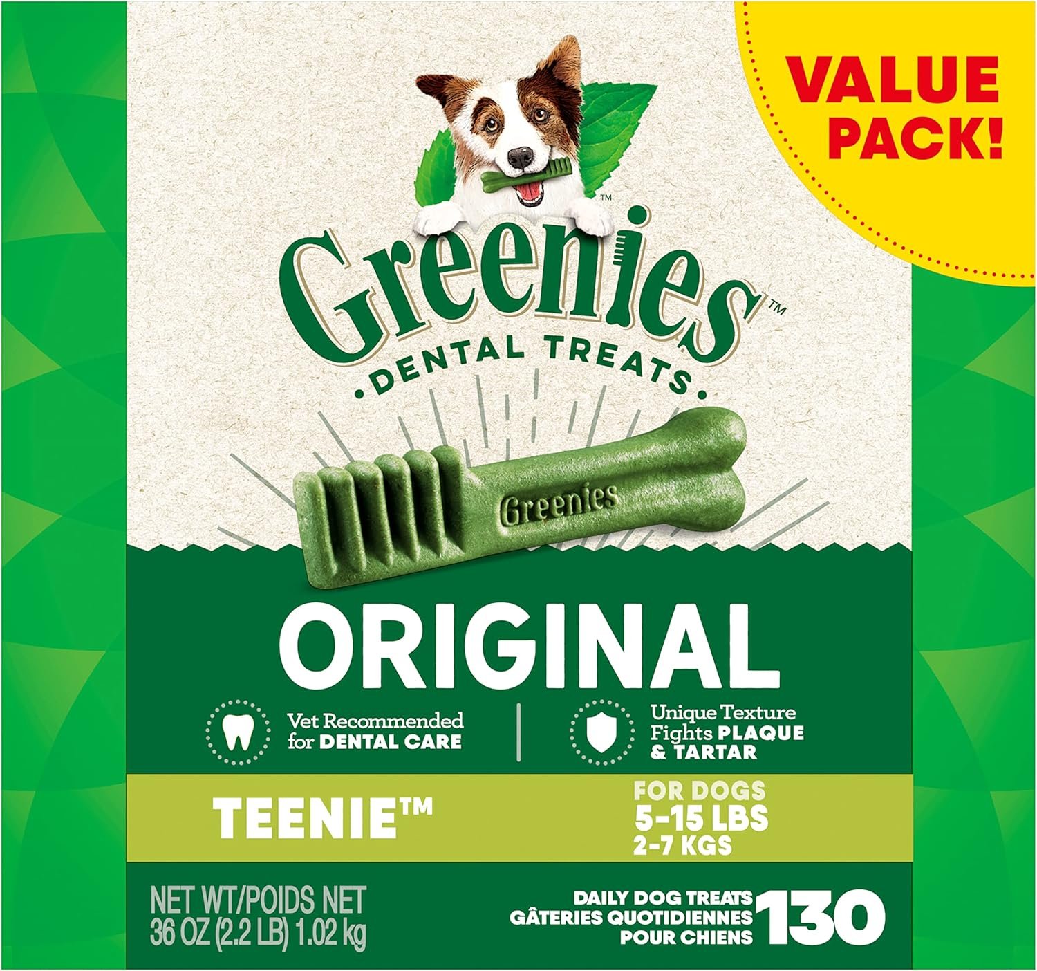 Greenies Original Teenie Natural Dental Care Dog Treats 36