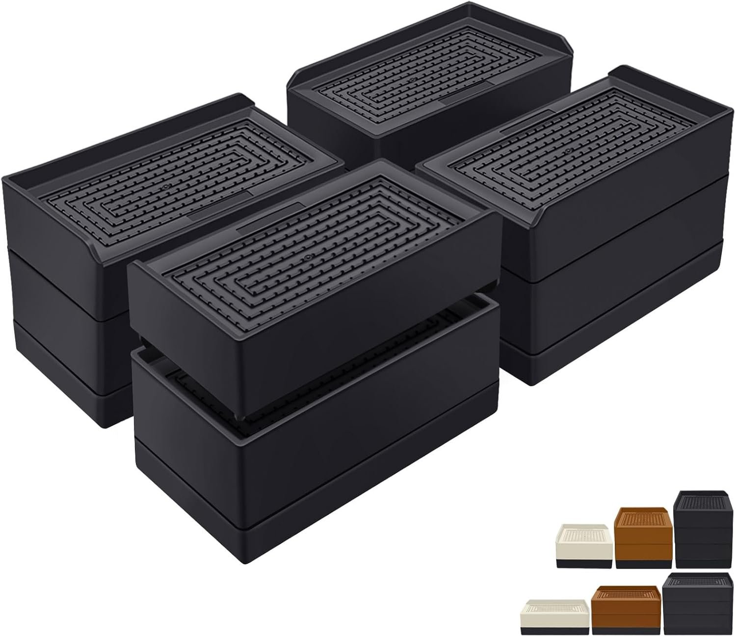 Heavy Duty 3 Inch Adjustable Rectangle Bed Risers – Supports up to