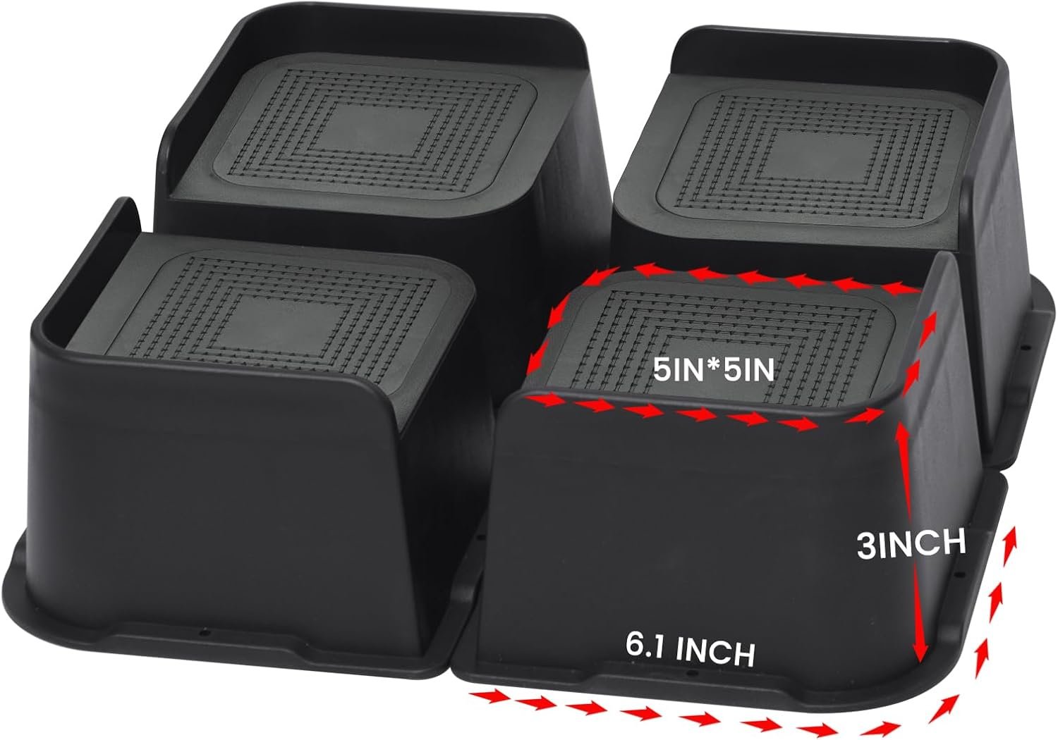 Heavy Duty Bed Risers Oversized Furniture Elevators Supporting Up to