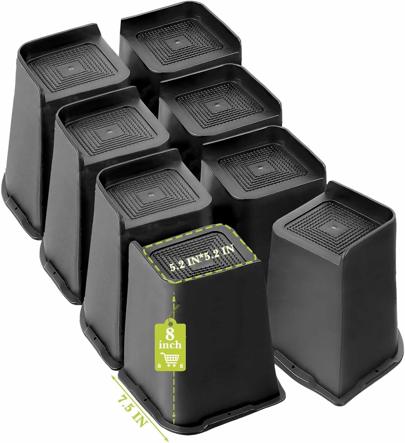 Heavy Duty Bed Risers – 1 to 8 Inch Height Options