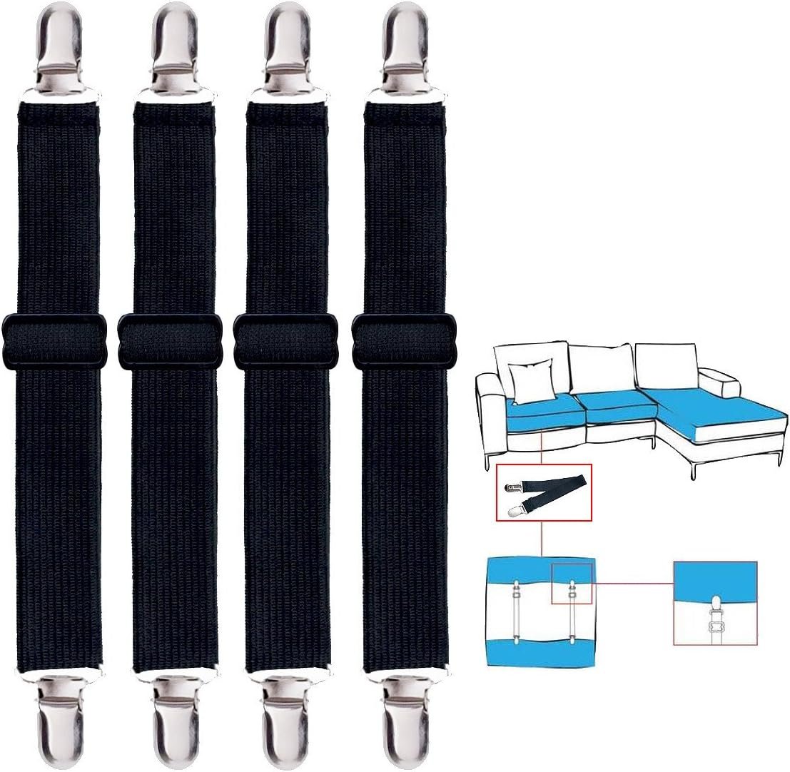 Korlon 4 Pack Adjustable Bed Sheet Clips Heavy Duty Fitted