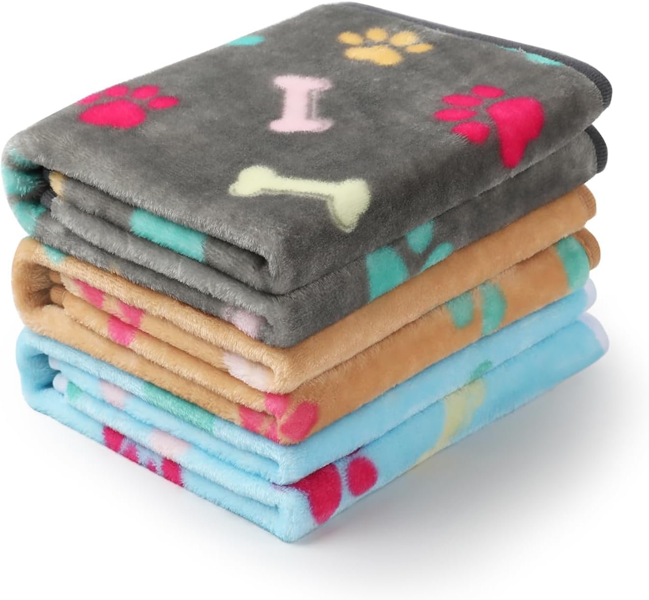 Luciphia Pet Blanket Set 3 Pack of Fluffy Premium Fleece