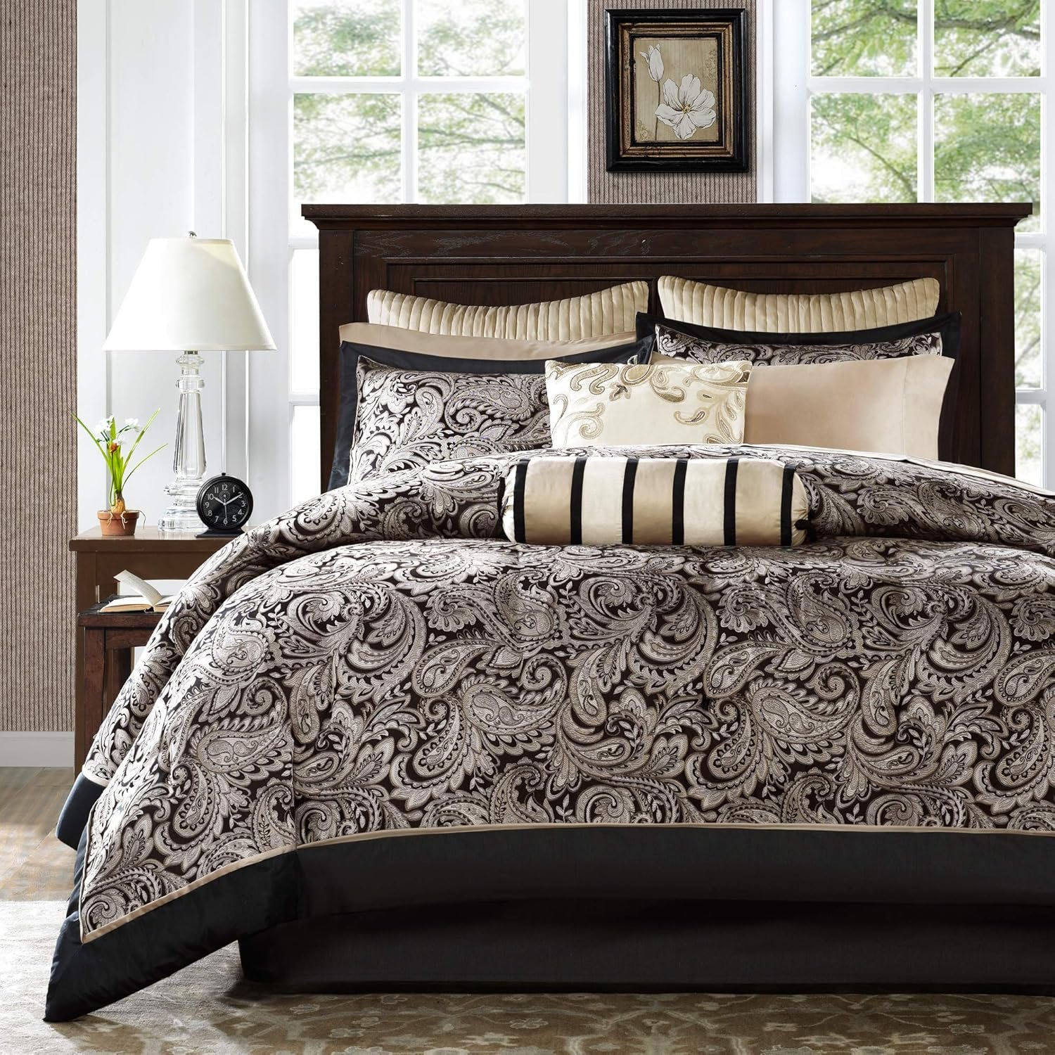 Madison Park Aubrey 12 Piece Cozy Comforter Set in Black