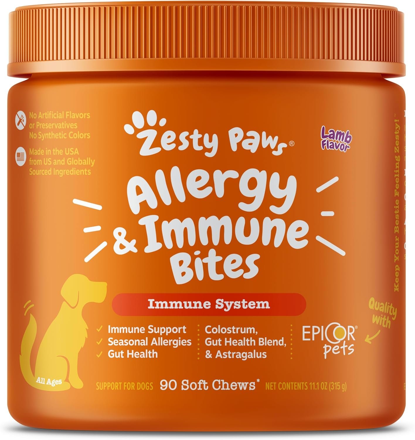Zesty Paws Dog Allergy Relief Soft Chews Anti Itch Supplement